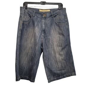 Vintage Koman Mens Size 40 PolyCotton Long Denim Cropped Jean Shorts